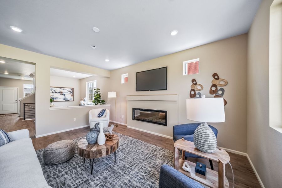 Furnished interior view inside a new home in Thompson River Ranch, Johnstown (Image 12).