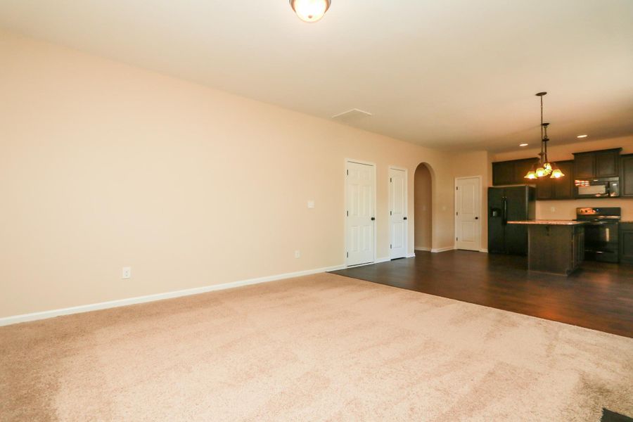 Representative unfurnished interior of a home built from the Stewart by RiverWILD Homes in Harvest Meadows, Zebulon (Image 19). Representative unfurnished interior of a home built from the Stewart by RiverWILD Homes in Harvest Meadows, Zebulon (Image 19).