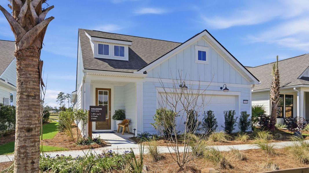 Representative exterior photo of a completed home built from the Hallmark by Del Webb in Del Webb Point Hope, Charleston, SC (Image 22). Representative exterior photo of a completed home built from the Hallmark by Del Webb in Del Webb Point Hope, Charleston, SC (Image 22).