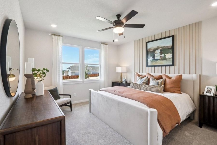 Furnished interior view inside a new home in Stallion Run, Buda (Image 12).