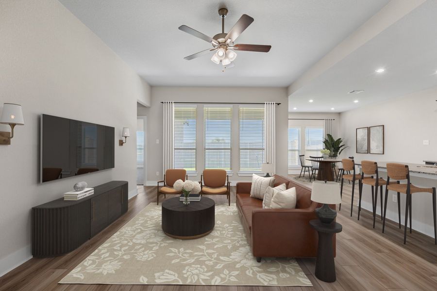 Representative furnished interior of a home built from the Newport by Omega Builders in Southern Pointe, College Station (Image 6).