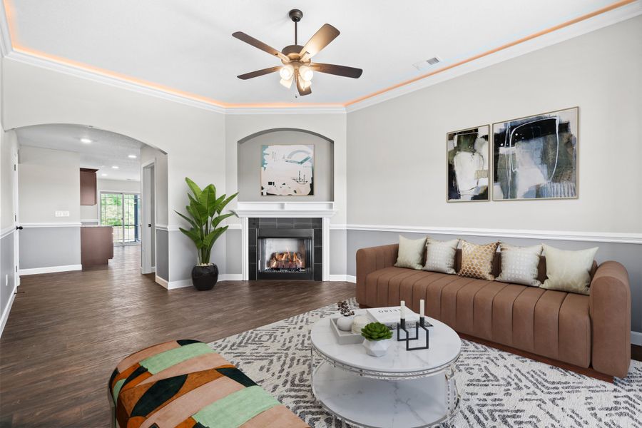 Representative furnished interior of a home built from the Wellford by Enchanted Homes in Hampshire Heights, Moore (Image 5).