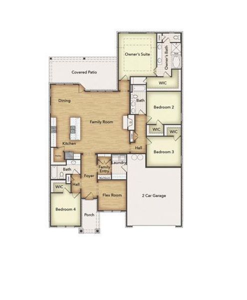 2D floor plan layout of this home in Fairview Meadows, New Fairview, TX (Image 2). 2D floor plan layout of this home in Fairview Meadows, New Fairview, TX (Image 2).
