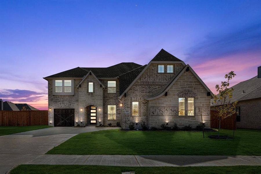 Front exterior of a new home in Hayes Crossing, Midlothian, TX, highlighting curb appeal (Image 21).