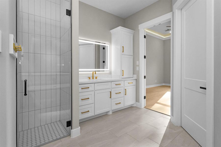 Walk-in shower. Walk-in shower.