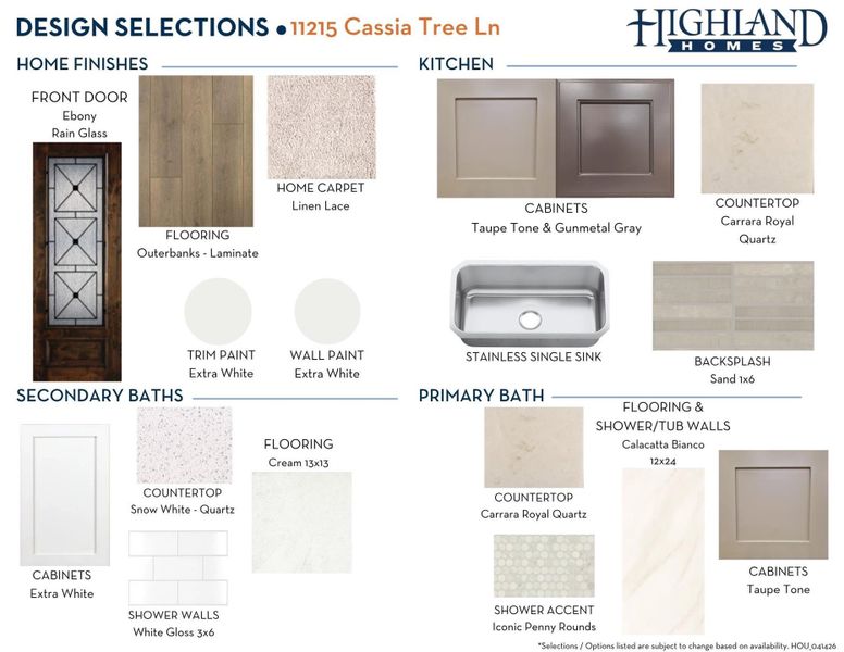 Sample of building materials used in homes in Bridgeland, Cypress (Image 15).