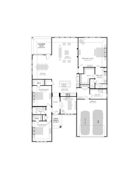 2D floor plan layout for the Bowie | Dove Hollow by Trophy Signature Homes in Lakehaven, Farmersville, TX (Image 5). 2D floor plan layout for the Bowie | Dove Hollow by Trophy Signature Homes in Lakehaven, Farmersville, TX (Image 5).