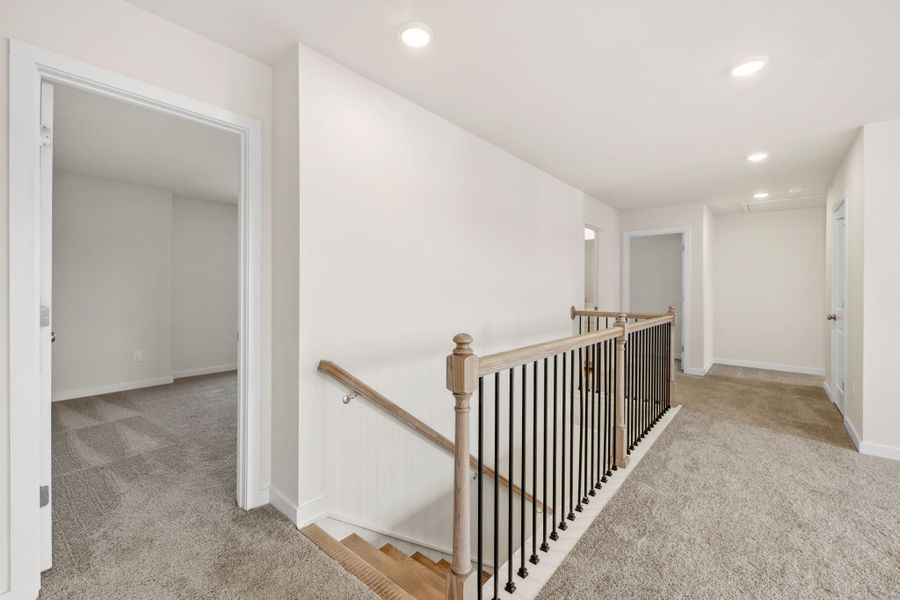 A staircase in a house. A staircase in a house.