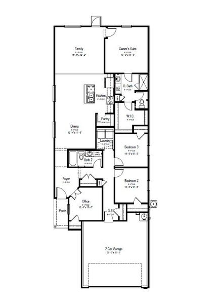 2D floor plan layout for the Lake View by View Homes in Highland Ridge, New Braunfels, TX (Image 3). 2D floor plan layout for the Lake View by View Homes in Highland Ridge, New Braunfels, TX (Image 3).