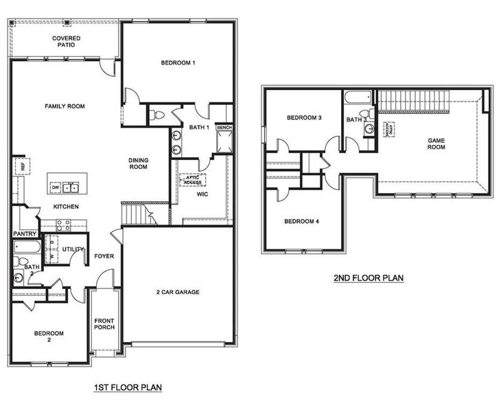 2D floor plan layout of this home in California Meadows, Arlington, TX (Image 4).