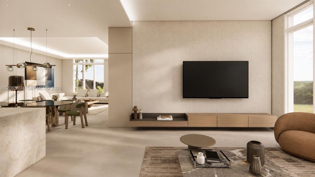 Furnished interior view inside a new home in , Coral Gables (Image 29).