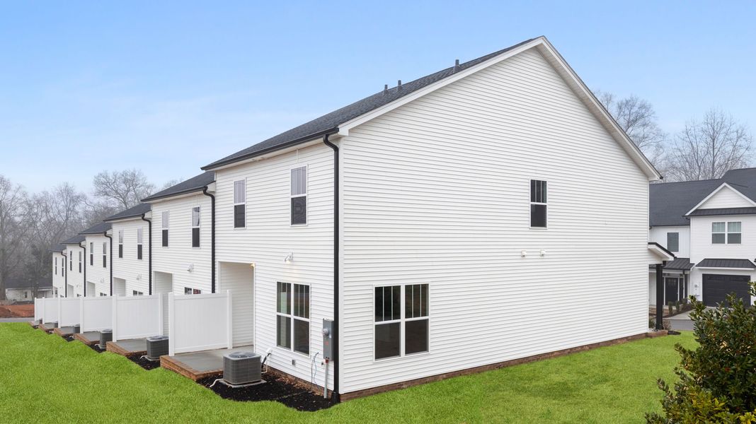 Exterior details and patio area of a home in Pearson Road Townhomes, Easley (Image 4).