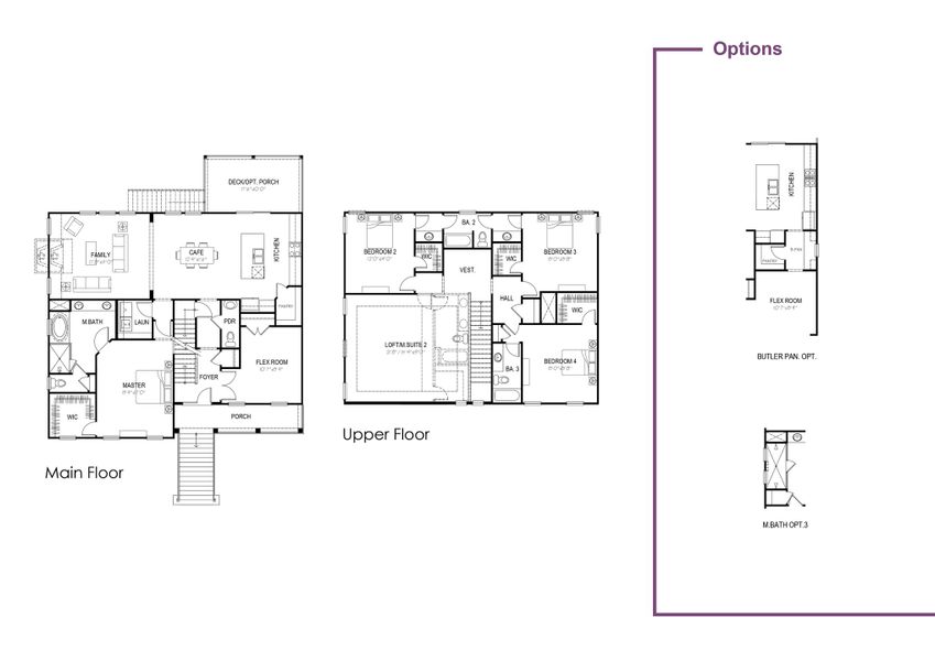 2D floor plan layout for the Solomon by Hunter Quinn Homes in Beaufort County Homes, Beaufort, SC (Image 4).