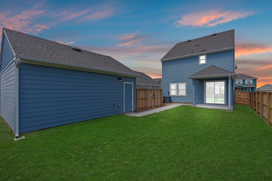 Rear of Home and Private Backyard