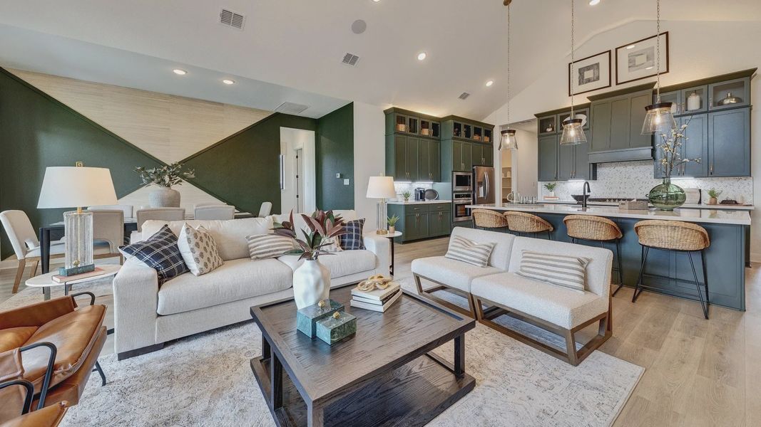 Furnished interior view inside a new home in Hawkes Landing, Leander (Image 5). Furnished interior view inside a new home in Hawkes Landing, Leander (Image 5).