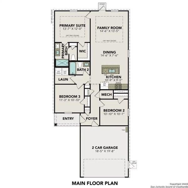 2D floor plan layout of this home in Applewhite Meadows, San Antonio, TX (Image 5).