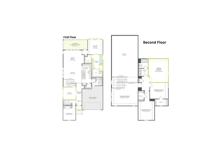 2D floor plan layout of this home in Bridgewater, Midlothian, TX (Image 3).