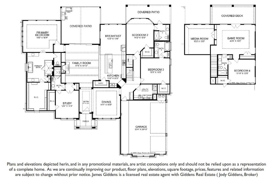 2D floor plan layout of this home in ClearWater Ranch, Liberty Hill, TX (Image 5).