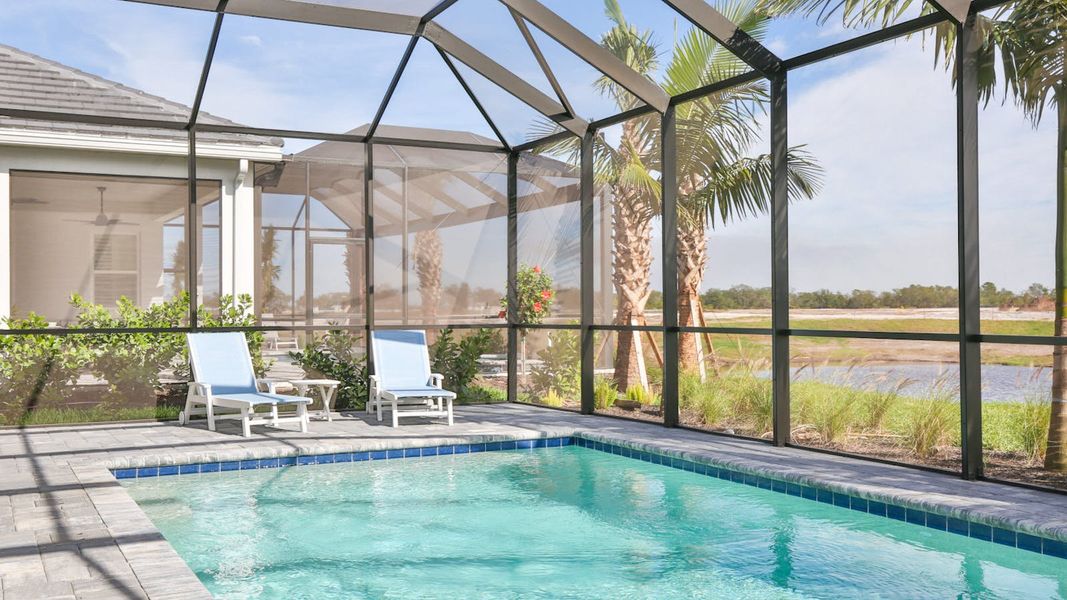 Exterior details and patio area of a home in Palm Grove, Lakewood Ranch (Image 33).