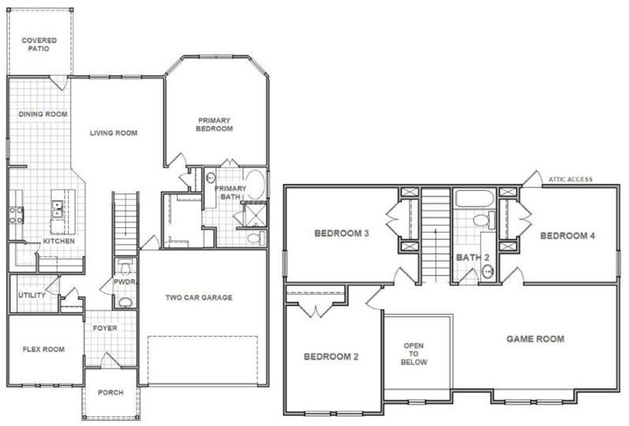 2D floor plan layout of this home in Mustang Meadows, Waller, TX (Image 2). 2D floor plan layout of this home in Mustang Meadows, Waller, TX (Image 2).