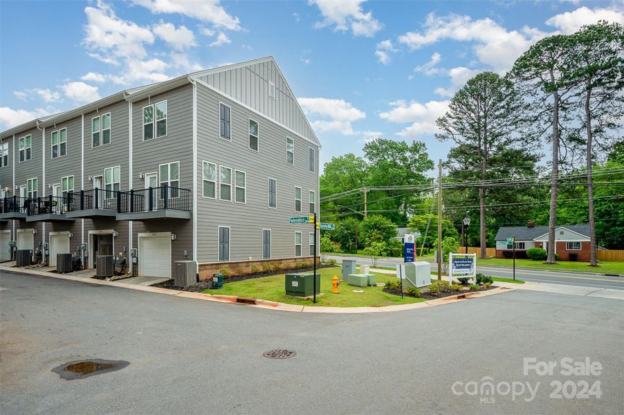 Corner Lot, end unit, rear entry garage