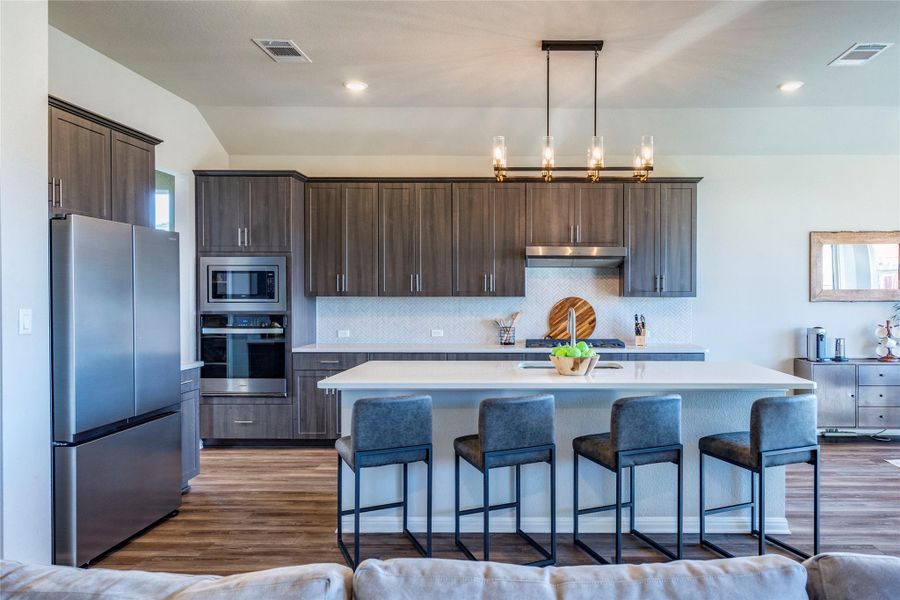 Upgraded gourmet kitchen.