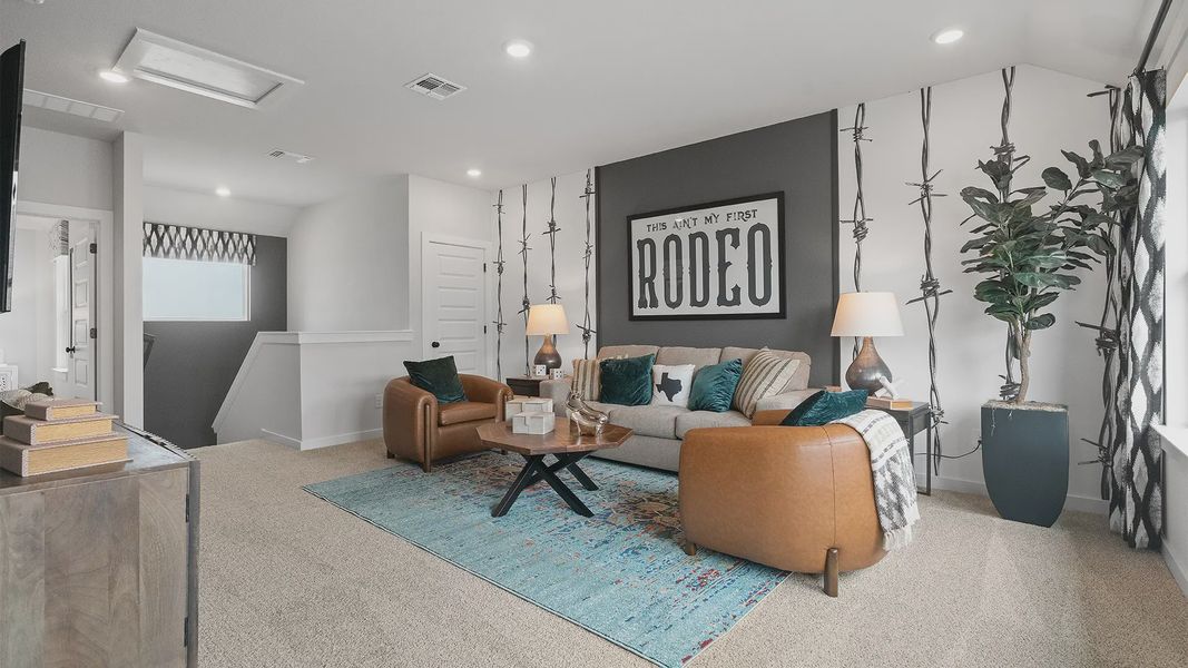 Representative furnished interior of a home built from the Wilson by Chesmar Homes in Lariat, Liberty Hill (Image 19).