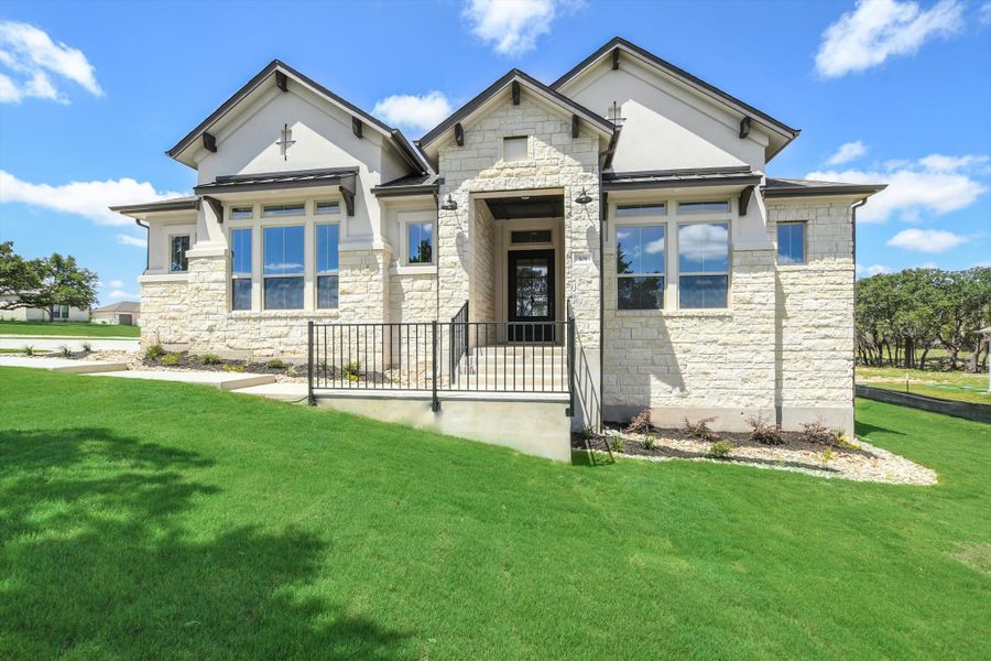 Representative exterior photo of a completed home built from the Siena III by Giddens Homes in Clearwater Ranch, Liberty Hill, TX (Image 37).
