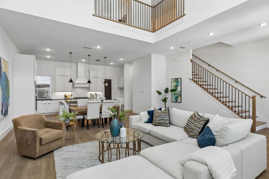 Representative furnished interior of a home built from the Roosevelt by Centre Living Homes in Newman Village Townhomes, Frisco (Image 6).