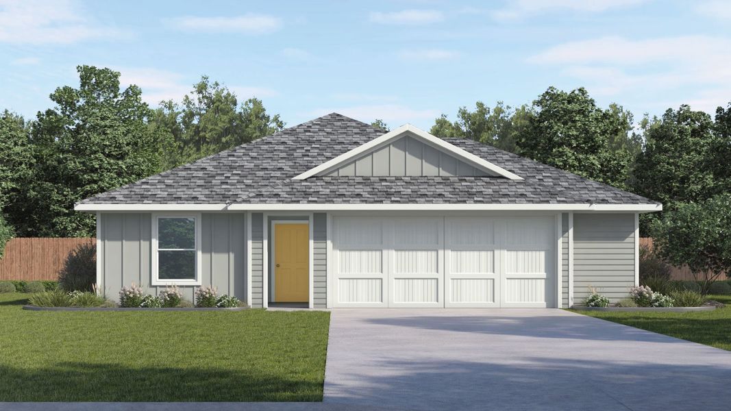 Representative exterior photo of a completed home built from the The Carson by D.R. Horton in Talavera, Kyle, TX (Image 1).