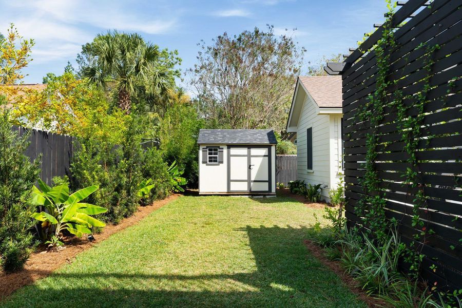 Exterior details and patio area of a home in , Charleston (Image 48).