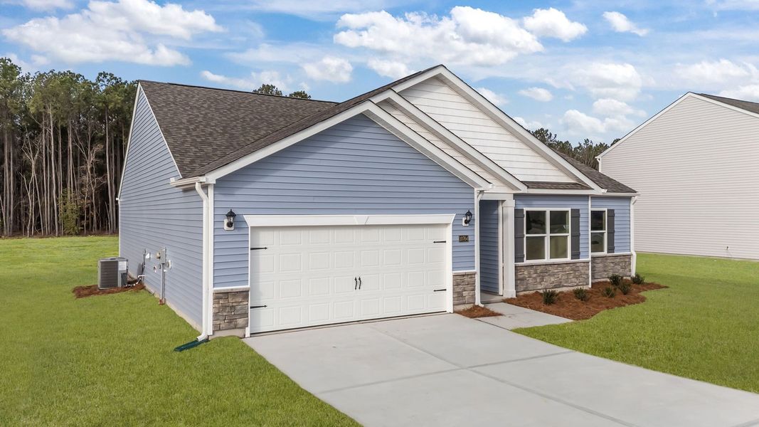 Representative exterior photo of a completed home built from the Booth by D.R. Horton in Villa Grande, Winterville, NC (Image 22). Representative exterior photo of a completed home built from the Booth by D.R. Horton in Villa Grande, Winterville, NC (Image 22).
