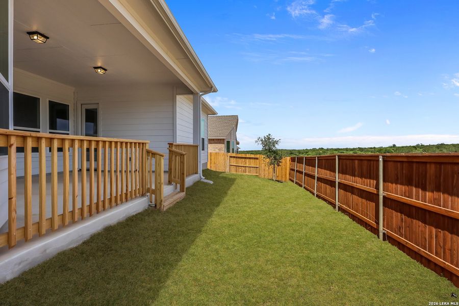 Exterior details and patio area of a home in Homestead, Schertz (Image 20).