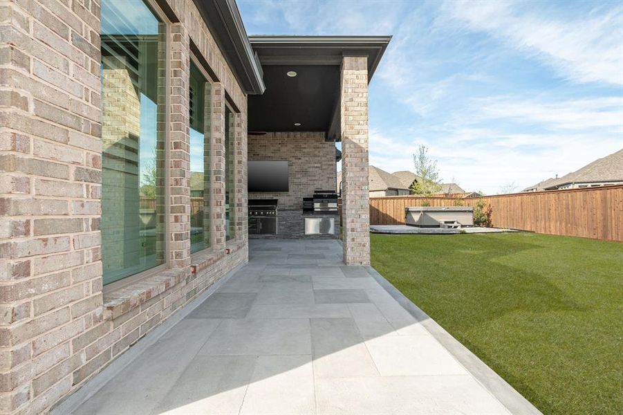 Exterior details and patio area of a home in Trinity Falls, McKinney (Image 29).