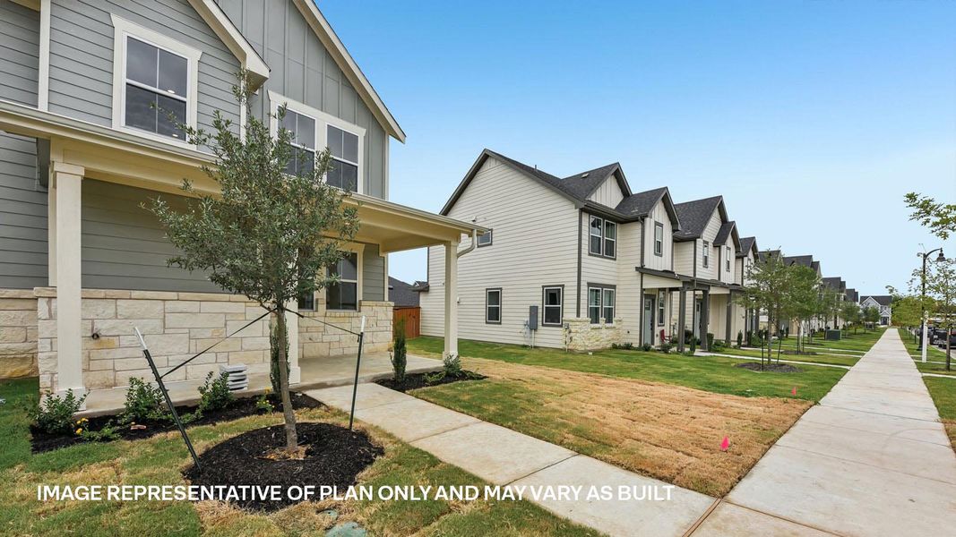 Exterior details and patio area of a home in Avery Centre, Round Rock (Image 3).