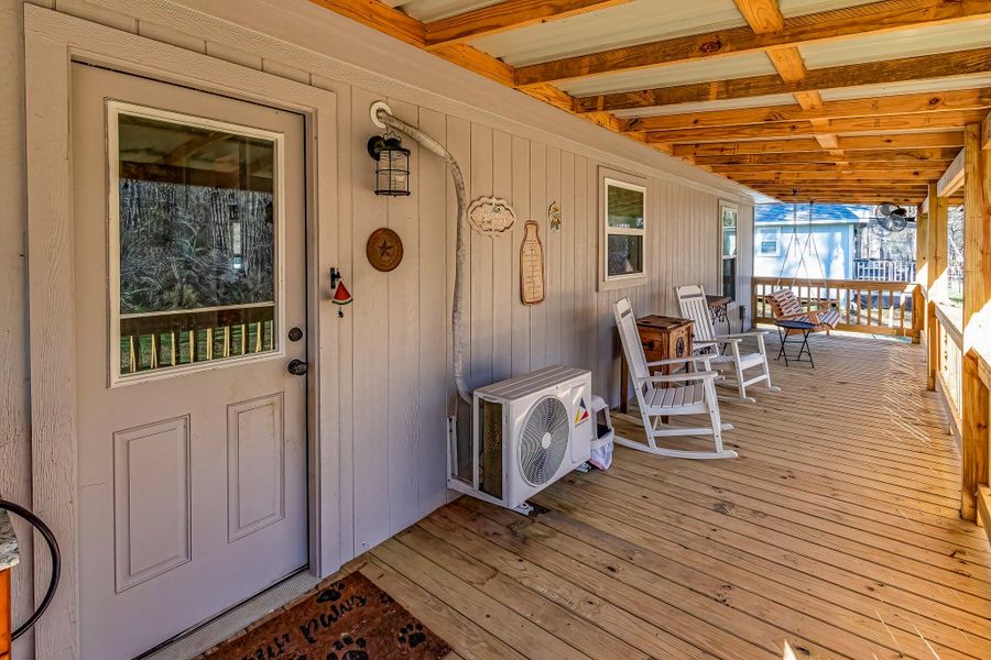 The back porch. Coffee is optional.