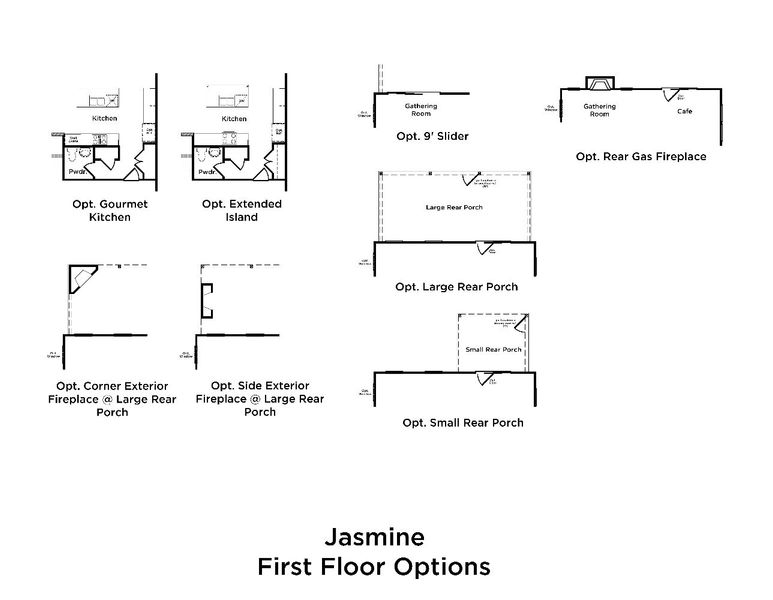 2D floor plan layout for the Jasmine by DRB Homes in Pleasant Falls, Moore, SC (Image 4).