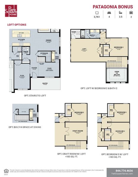 2D floor plan layout for the Patagonia by Park Square Residential in The Sanctuary at Seaire, Parrish, FL (Image 5).