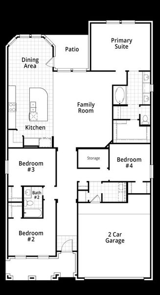 2D floor plan layout of this home in Wildflower Ranch, Dish, TX (Image 2). 2D floor plan layout of this home in Wildflower Ranch, Dish, TX (Image 2).