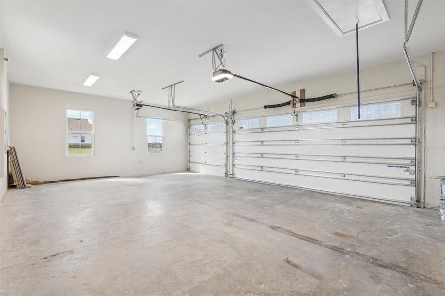 Garage Interior with Sanded Stucco walls