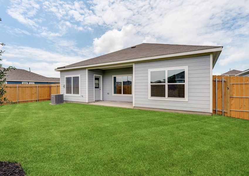 The Blanco has a covered back patio.