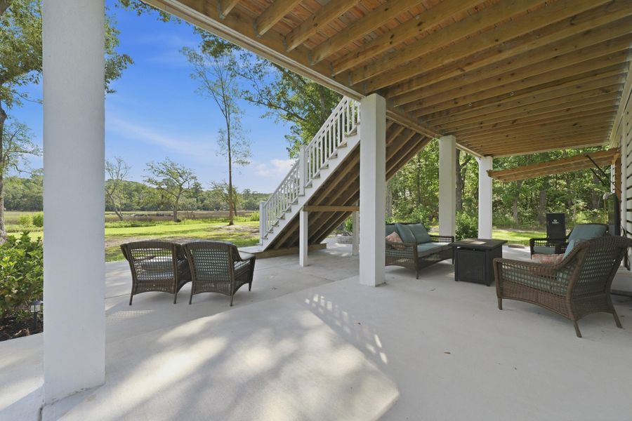 Exterior details and patio area of a home in , Johns Island (Image 33). Exterior details and patio area of a home in , Johns Island (Image 33).