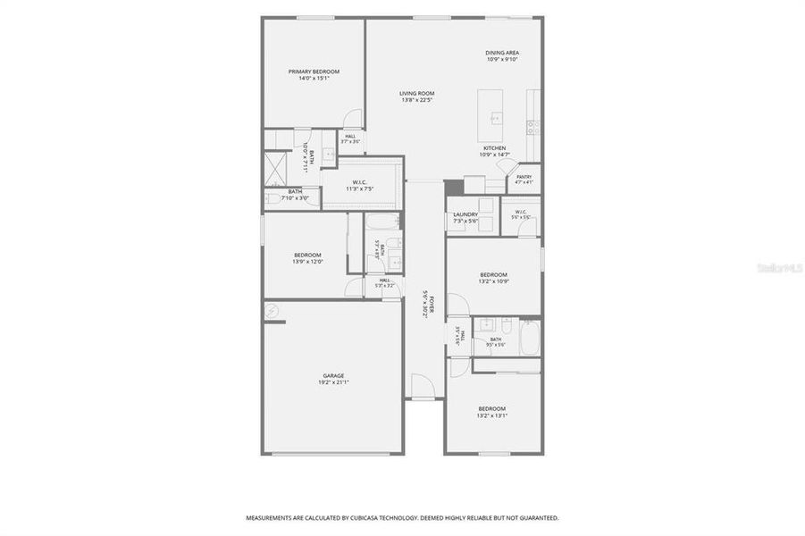 2D floor plan layout of this home in Salt Meadows - Classic Series, Parrish, FL (Image 5).
