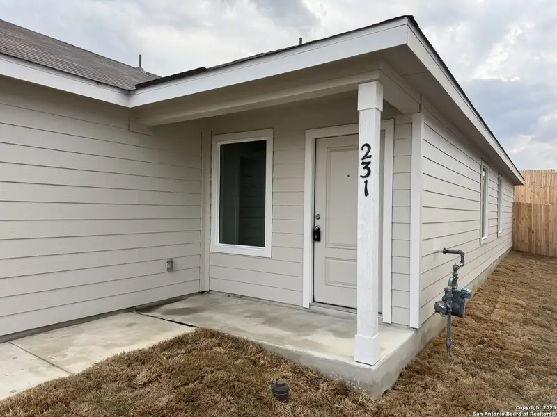 Exterior details and patio area of a home in Kyndwood: Cottage Collection, New Braunfels (Image 1). Exterior details and patio area of a home in Kyndwood: Cottage Collection, New Braunfels (Image 1).