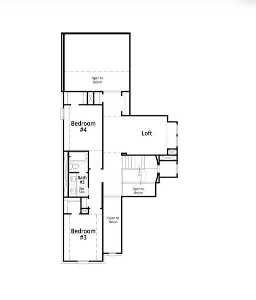 2D floor plan layout for the Martin Plan by Highland Homes in Sunflower Ridge, New Braunfels, TX (Image 23).