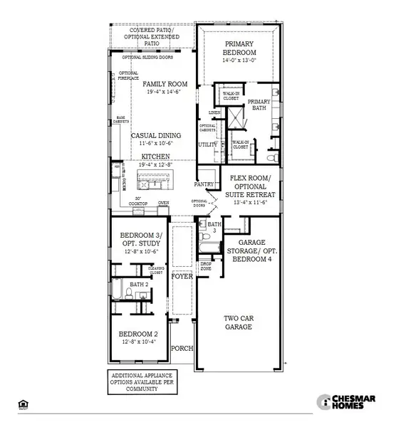 2D floor plan layout of this home in Prominence – Now Selling, San Antonio, TX (Image 3).
