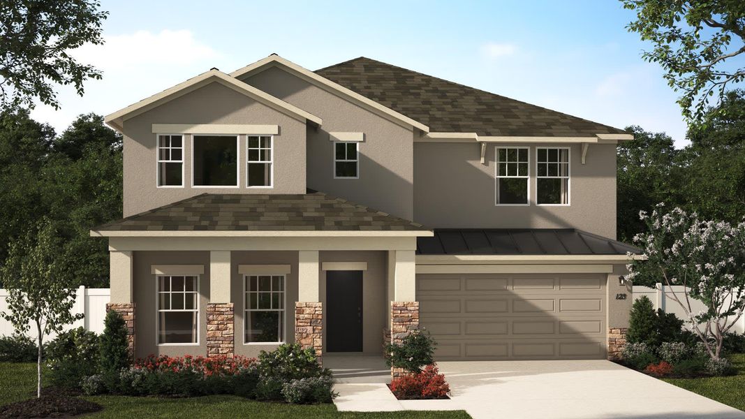 Wilshire Stone Elevation 3 | Storey Creek in Orlando, FL by Landsea Homes