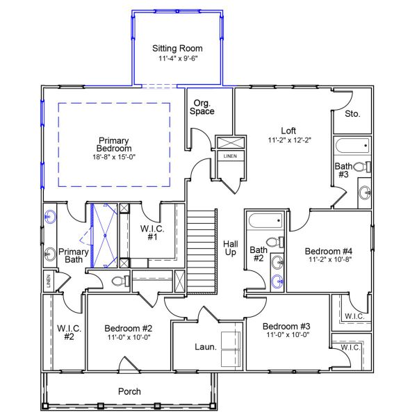 2D floor plan layout of this home in Sweetbrier, Durham, NC (Image 3).