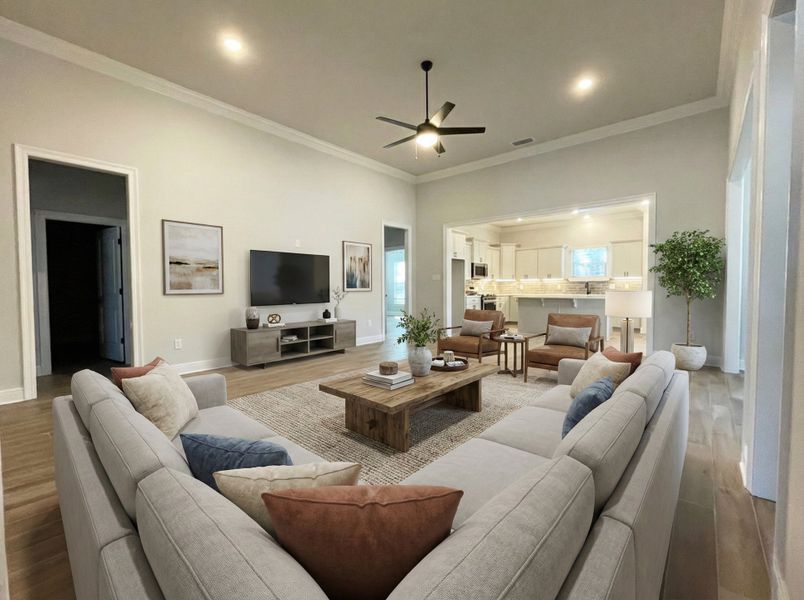 Front exterior of a new home in Iron Rock, Cantonment, FL, highlighting curb appeal (Image 4). Front exterior of a new home in Iron Rock, Cantonment, FL, highlighting curb appeal (Image 4).