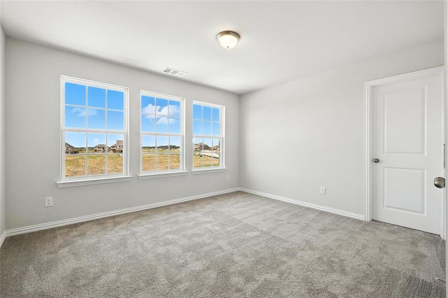 Carpeted empty room with plenty of natural light Carpeted empty room with plenty of natural light